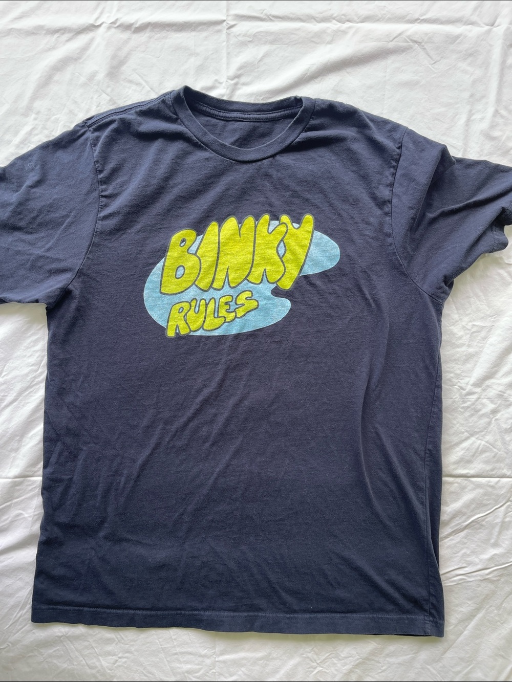Men's Navy Graphic Tee with 'Binky Rules' Print